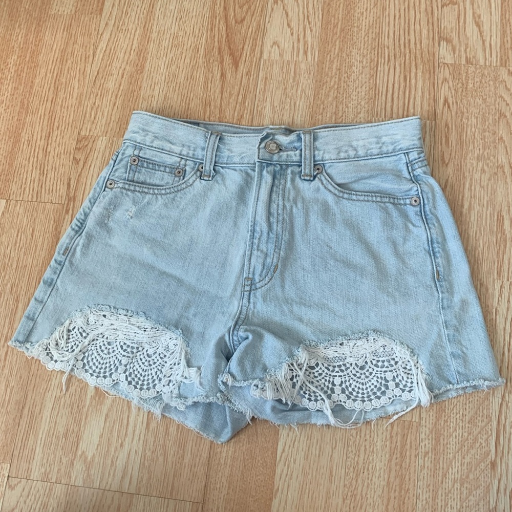American Eagle Lace Jean Shorts